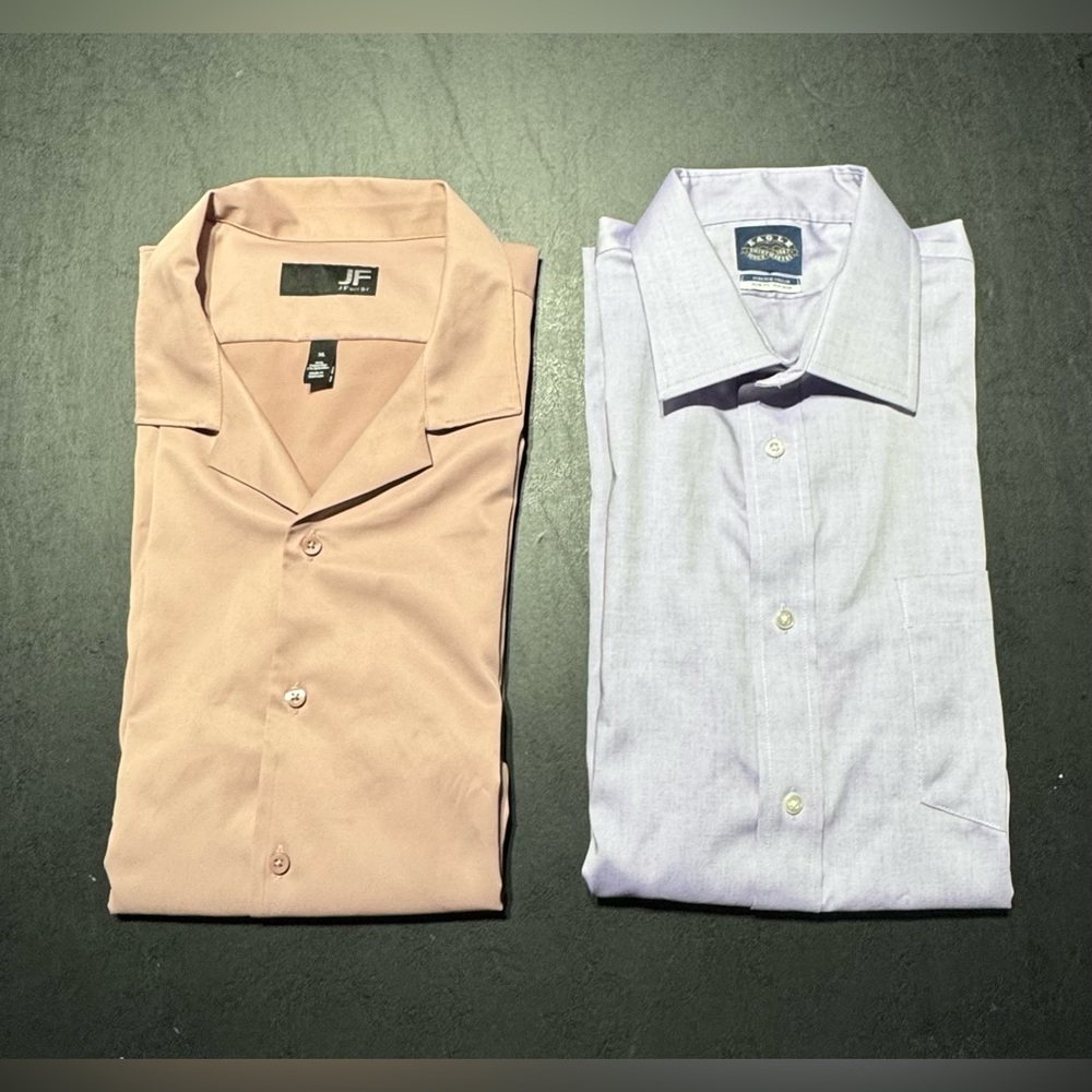 Lot of 2 Men’s Dress Shirts J. Ferrar and Eagle Shirtmakers Size XL